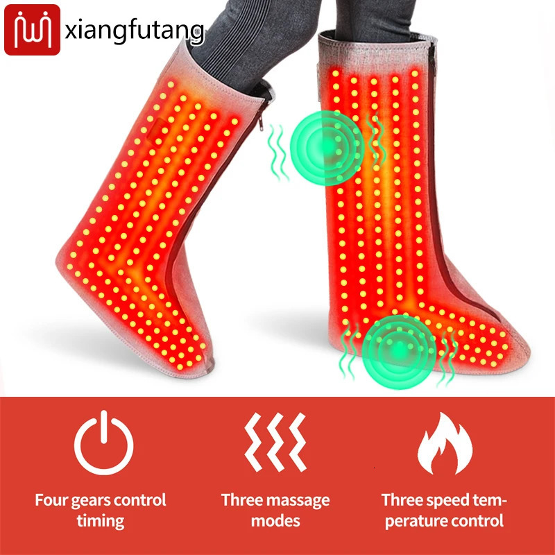 Red Light Heated Boot - Foot Wrap Foot Massager - 3-Level Heat Timer - Muscle Relax Joint Comfort Daily Foot Care 260304