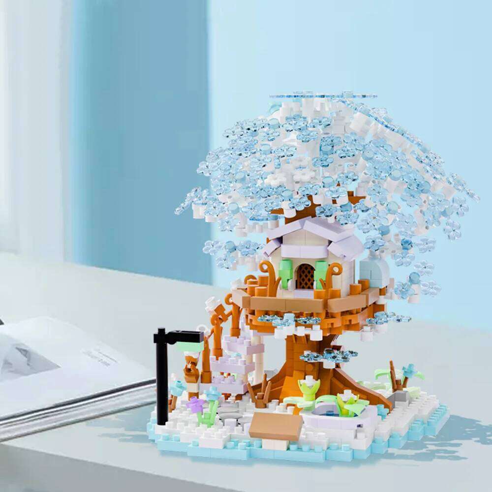 Four-Season Cherry Blossom Building Blocks Set DIY Tree House Model Crystal Flower Home Decor Gift Toys Z260305