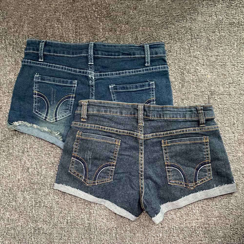 Summer Korean Sexy Low Waist Women Denim Shorts American Lady Y2K Elastic Slim Fit Pants Female Embroidery Wrapping Jeans 260306