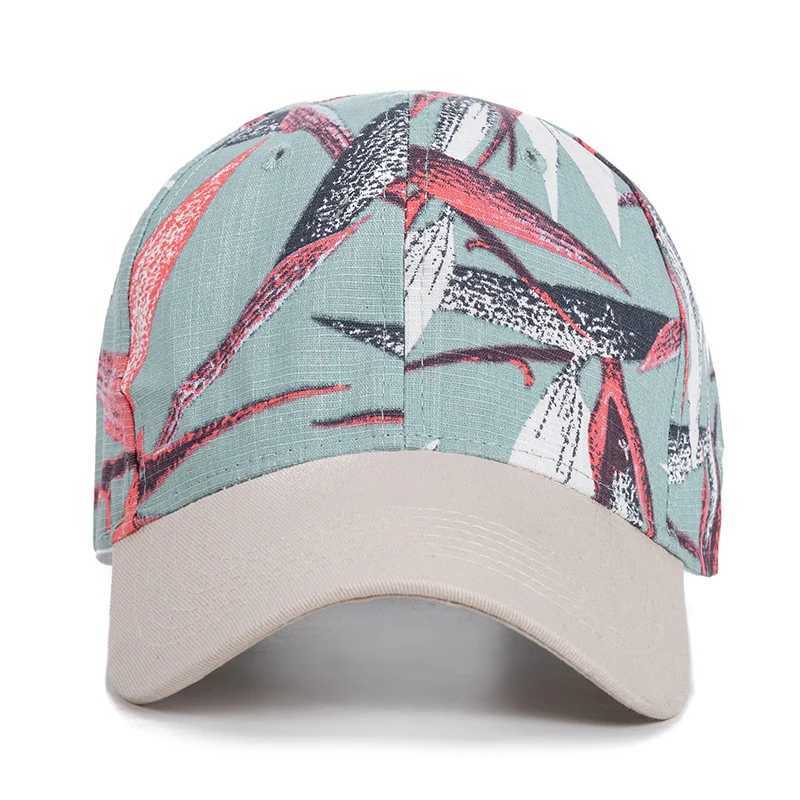 New Fashion Women Cap Flowers And Foliage Print Baseball Cap Female Outdoor Streetwear Caps Hats S260306