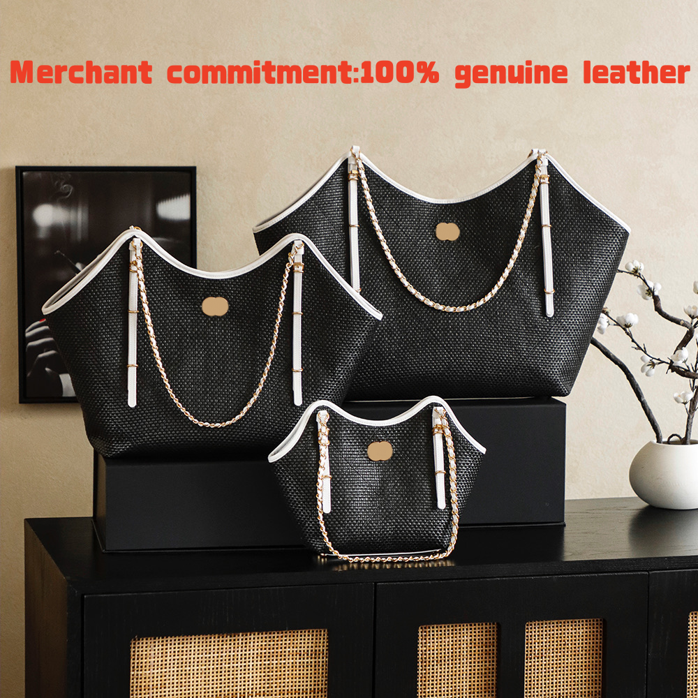 12A All-New Mirror Quality Designer Straw Tote Bags Large Capcity Shopping Bag Maxi Hobo Handbags for Women Shoulder Bag Black Purse with Small Pouch Raffia leather