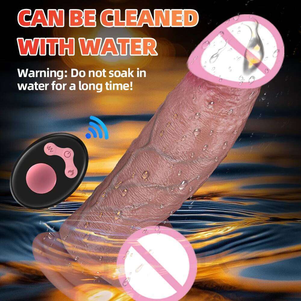 Huge Big Soft Vibrator Heating Realistic Dildo for Woman Men Wireless Telescopic Dick Masturbator Penis G Spot Vagina Anal W260305