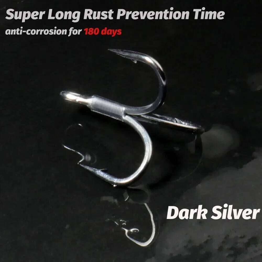 GOBAIT 20PCS Treble Hooks 2#-10# Fishhook Barbed Sharp High Carbon Steel Angle Nickel Antirust Tool Pesca Tackle Fishing Hook S260305