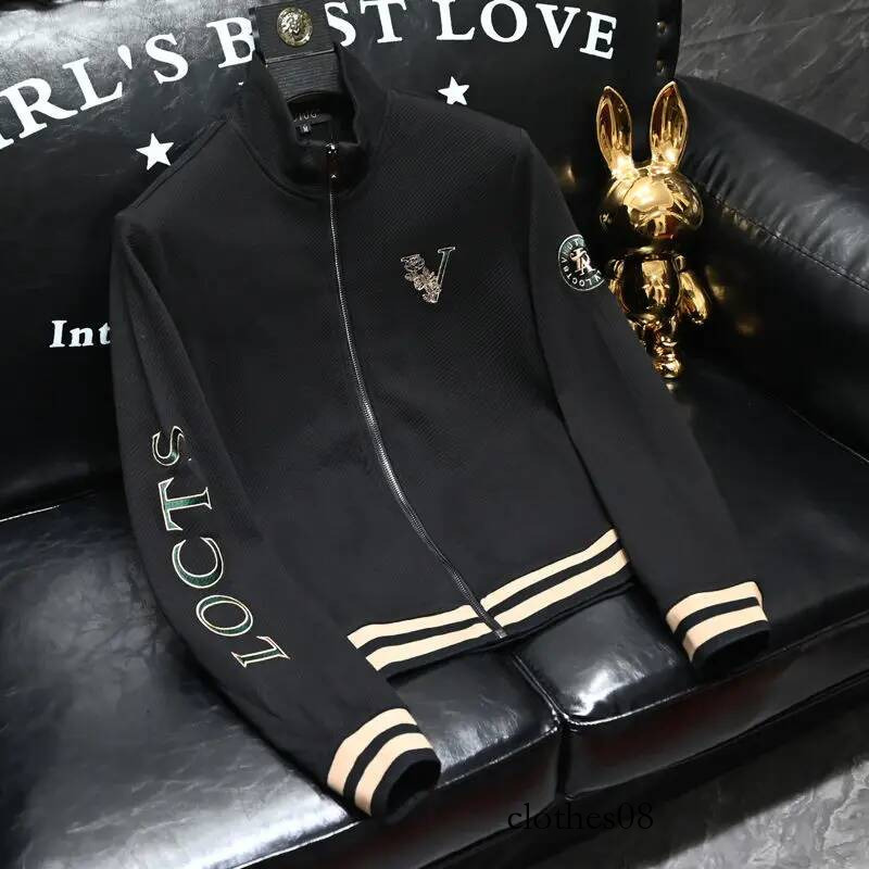 Autumn new stand up collar zipper fashionable men's handsome high-end multifunctional embroidered jacket