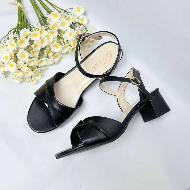 2026 Summer Women's One-strap Sandals Elegant Versatile Buckle Pumps | Fashion Roman Style Party Date Night Dress Shoes