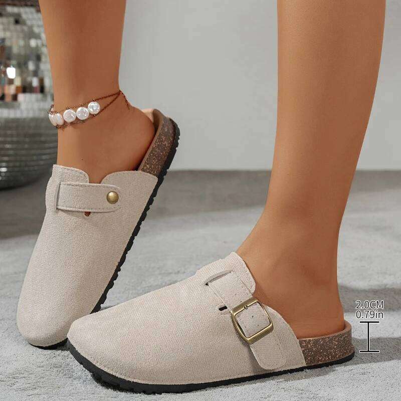 Comfortable 2026 Mules Slippers Retro Suede Sandals Solid Color Women's Shoes Light Fashion Women Slipper