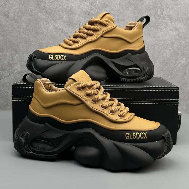 Designer Style Men 2025 Autumn Fashion Comfortable Men's Thick Platform Sneakers Casual Shoes Sports Trainers Tenis