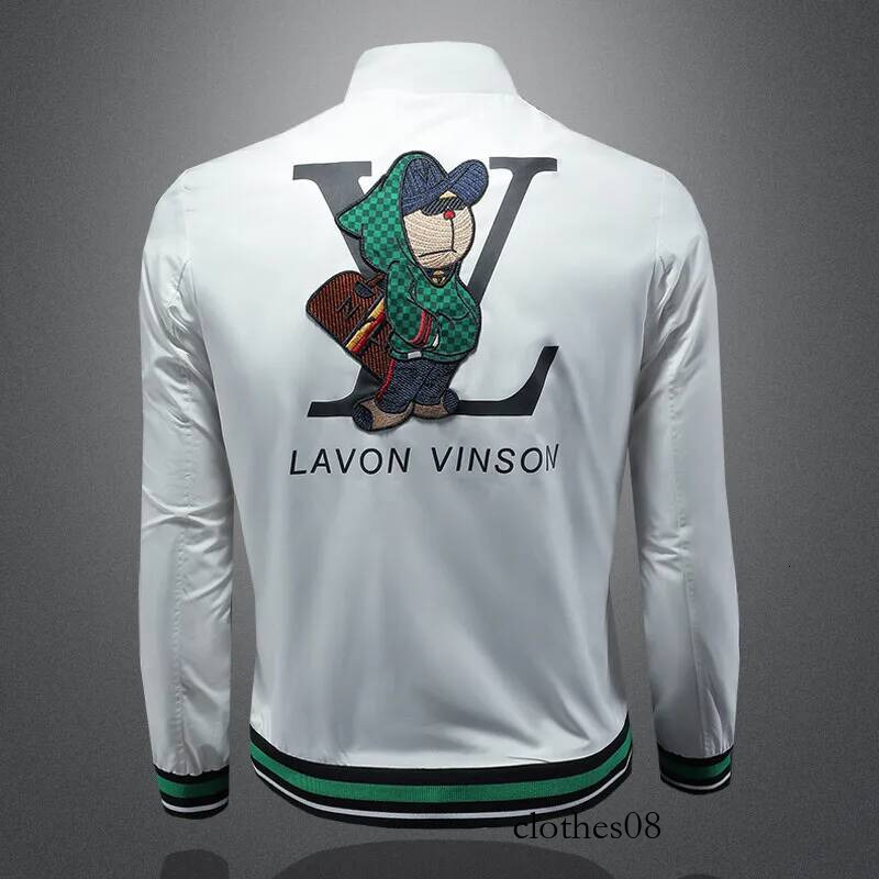 Spring 2025 Men's Slim Fit Long Sve Jaet Embroidered Sportswear Lightweight Breathable Outerwear Casual Trendy Sweatirt