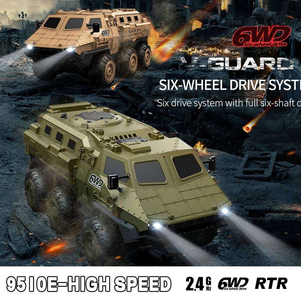New 1:16 6WD Armored RC Car Simulation Military Transport Truck 360 Stunt High-speed Climbing 2.4G Remote Control Model Boy Toy C260305