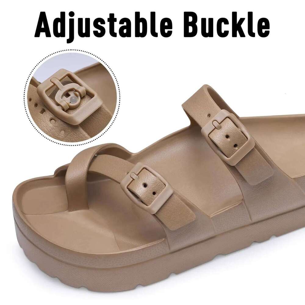 Litfun Summer New Clogs Sandals For Women Fashion Outdoor Antiskid Beach Slippers With Adjudtable Buckle Orthopedic House Slides