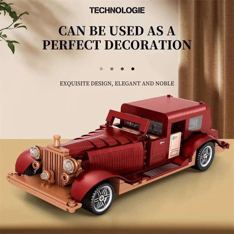 865PCS Phantom Classic Building Blocks Vintage Nostalgic Model 1:12 Scale Car Bricks Children's DIY Toys Birthday Gifts Z260306