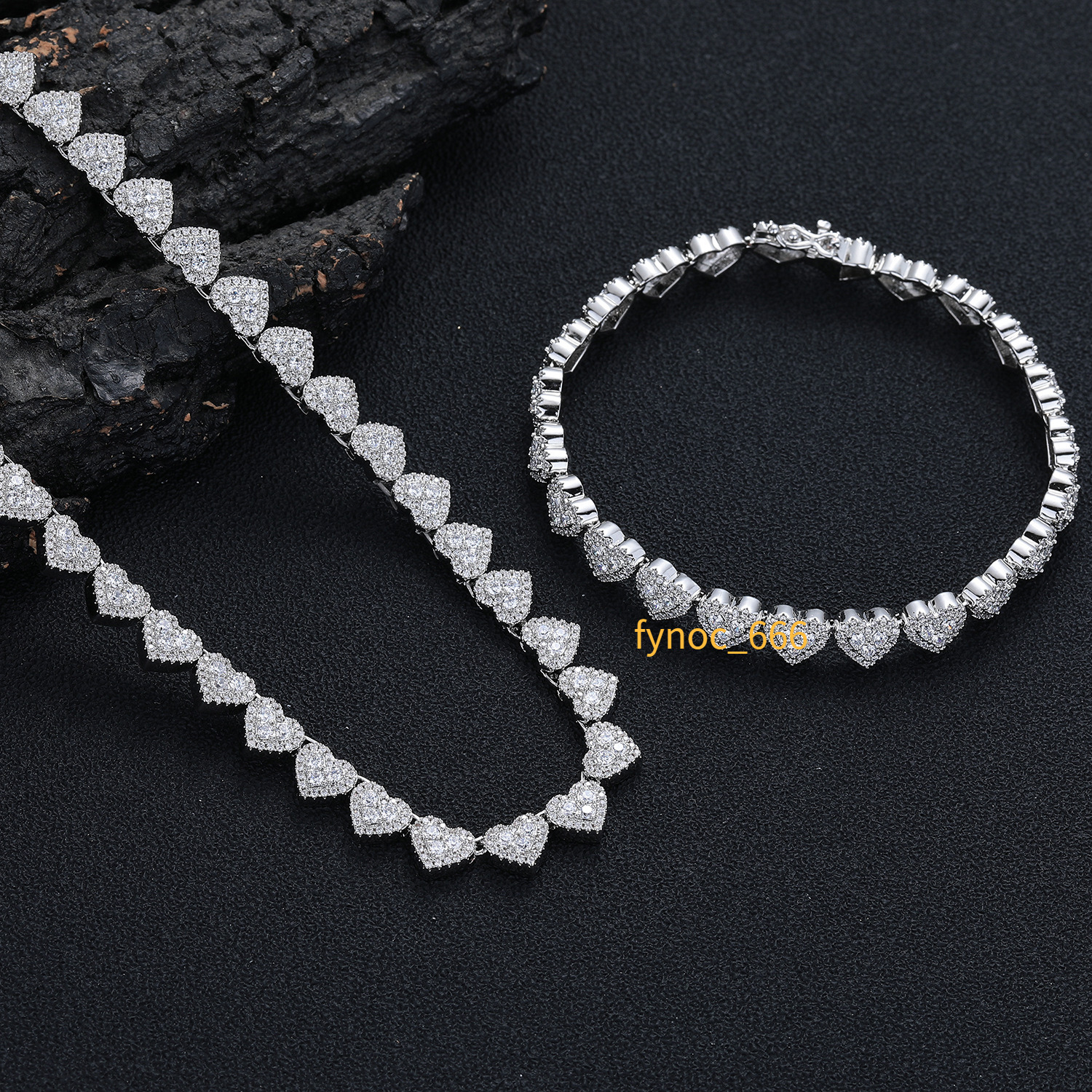 Wholesale Price Silver 925 d Color Vvs Moissanite Hip Hop Jewelry Iced Out 8mm Diamond Chain Heart Bracelet for Women