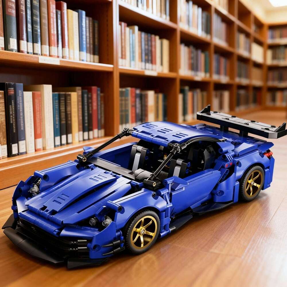 Blue sports car building block model set, adult collectible model, suitable for birthday gifts, Christmas, Halloween, gifts Z260305