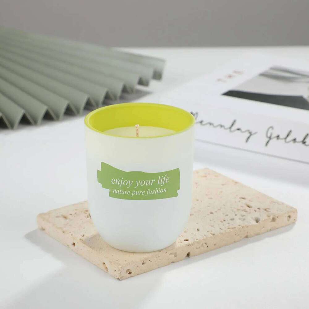 1pc Small Scented Candle in Curved Bottom Colorful Cup - Smokeless Non-Toxic Aromatic, Cozy Home Decor for Bedroom Bathroom W260304 W260305