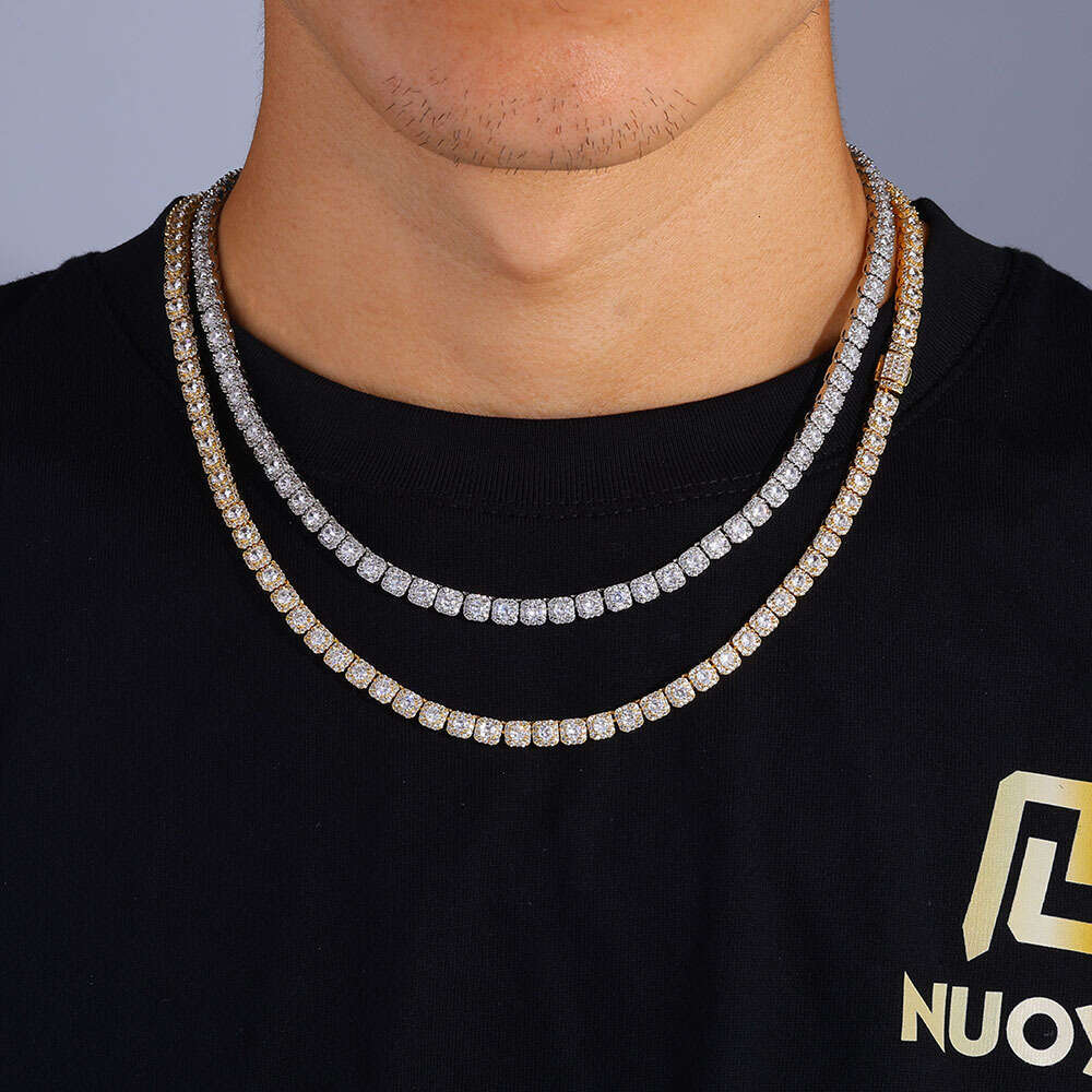 European and American hip-hop cross-border 5mm s925 silver necklace accessories for women, zircon crystal chain, high-quality jewelry, custom-made
