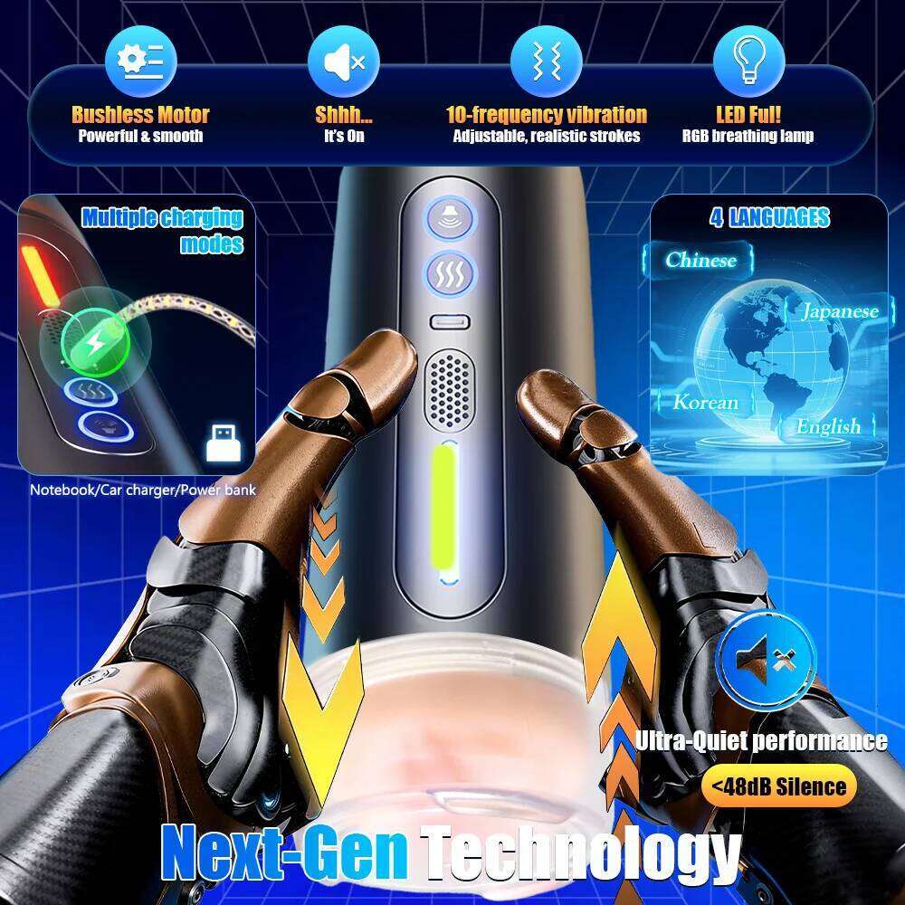 Blowjob Machines Automatic Male Masturbator Cup Pocket Pussy Intelligent Voice Vaginal Penetration Adult Sex Toys For Men W260305