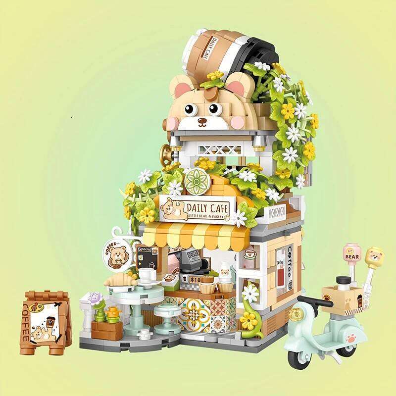 Creative Street View Cafe Mini Building Blocks DIY Home Decoration Set Adults and Children Educational Toy Gift Z260306