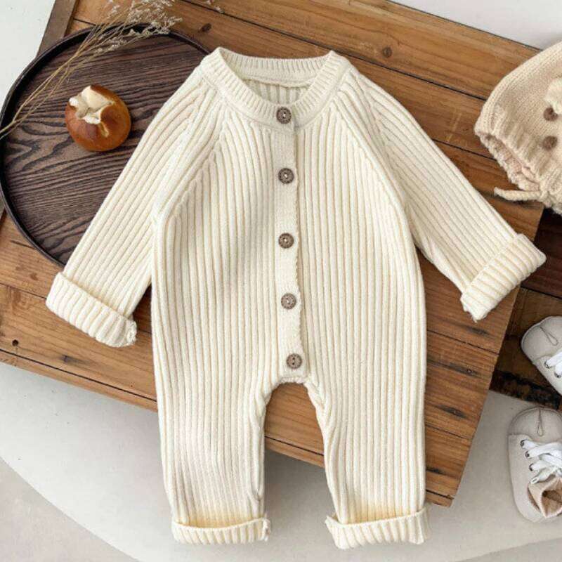 2025 New Infant Girls Knitted Jumpsuit Toddler Baby Girl Boys Long Sleeved Knitting Romper Children Clothes Z260306
