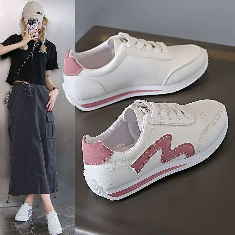 Women Designer Round Head Deep Mouth Light Versatile Breathable Cross Lace Casual Sneakers Zapatos De Mujer