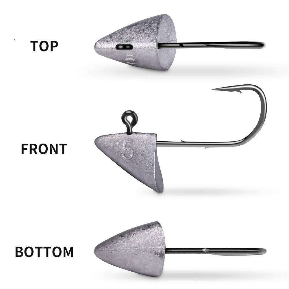 10pcs Triangle Head Hooks 2.7/3.5/4.2/5g Ship Type Dart Jighead Fishhook Soft Worm Jig Artificial Lure Fishing Tackle Hook S260305