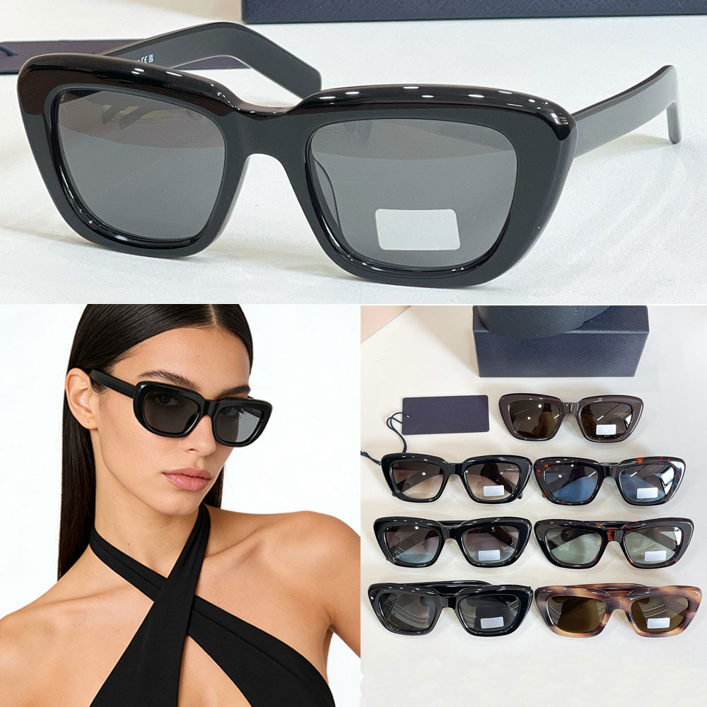 Eyewear Collection sunglasses brand womens designer rectangle sunglasses SPRD07 shining acetate fiber style eyeglasses decorative fashion graduated lenses