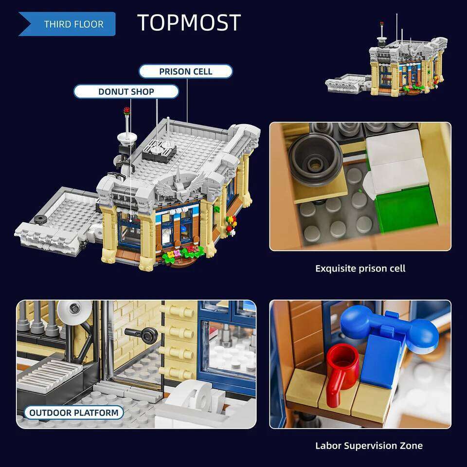 Brick Town Police Station House Sets,City Apartment Store Model Modular Buildings Blocks Gift for Adults Kids 3200PCS Z260305
