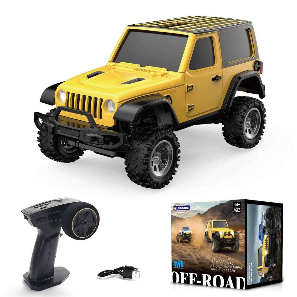 JIABAILE 1/36 Crawler 4WD Mini Radio Off-road Vehicles Light System RC Car Remote Control RTR Hobby Model Gift C260305