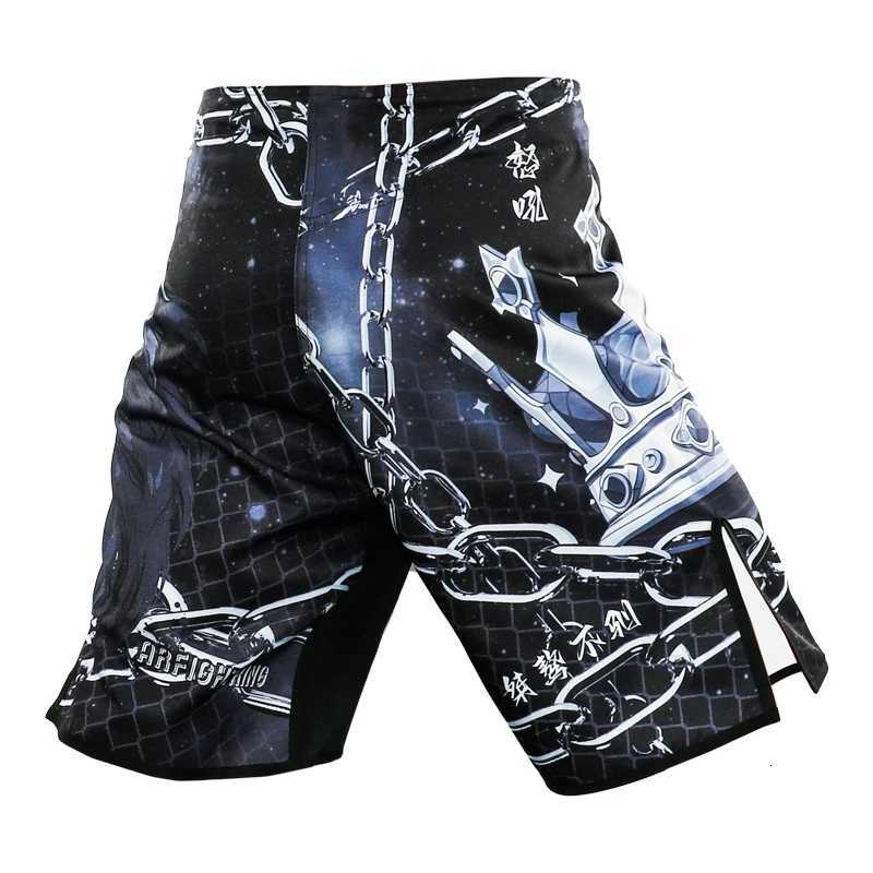 MMA Pants Mens BJJ MMA Fight Shorts Lion Split Side Velcro Wrestling Grappling Jiu Jitsu Sports Shorts for Kickboxing Training X260306