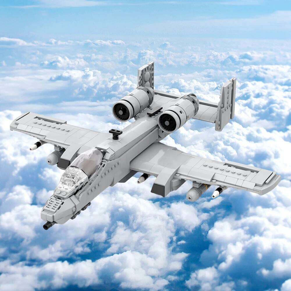 MOC A-10 Thunderbolt II Building Blocks Model US Military Bricks Fighter Assemble Toys Kids Birthday Gifts Z260306