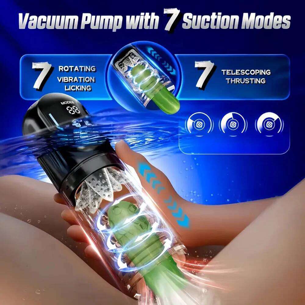2025 Automatic Male Masturbator 7 Thrusting Rotating Vibrating Sucking Sex Machines with Penis Pump Masturbation Cup Adult Goods W260305