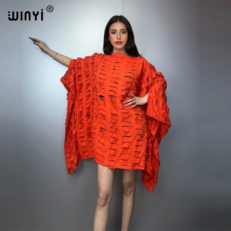 WINYI Original denim sexy short dress with holes Fashion Africa Womens party holiday Casual Maxi beach 260228