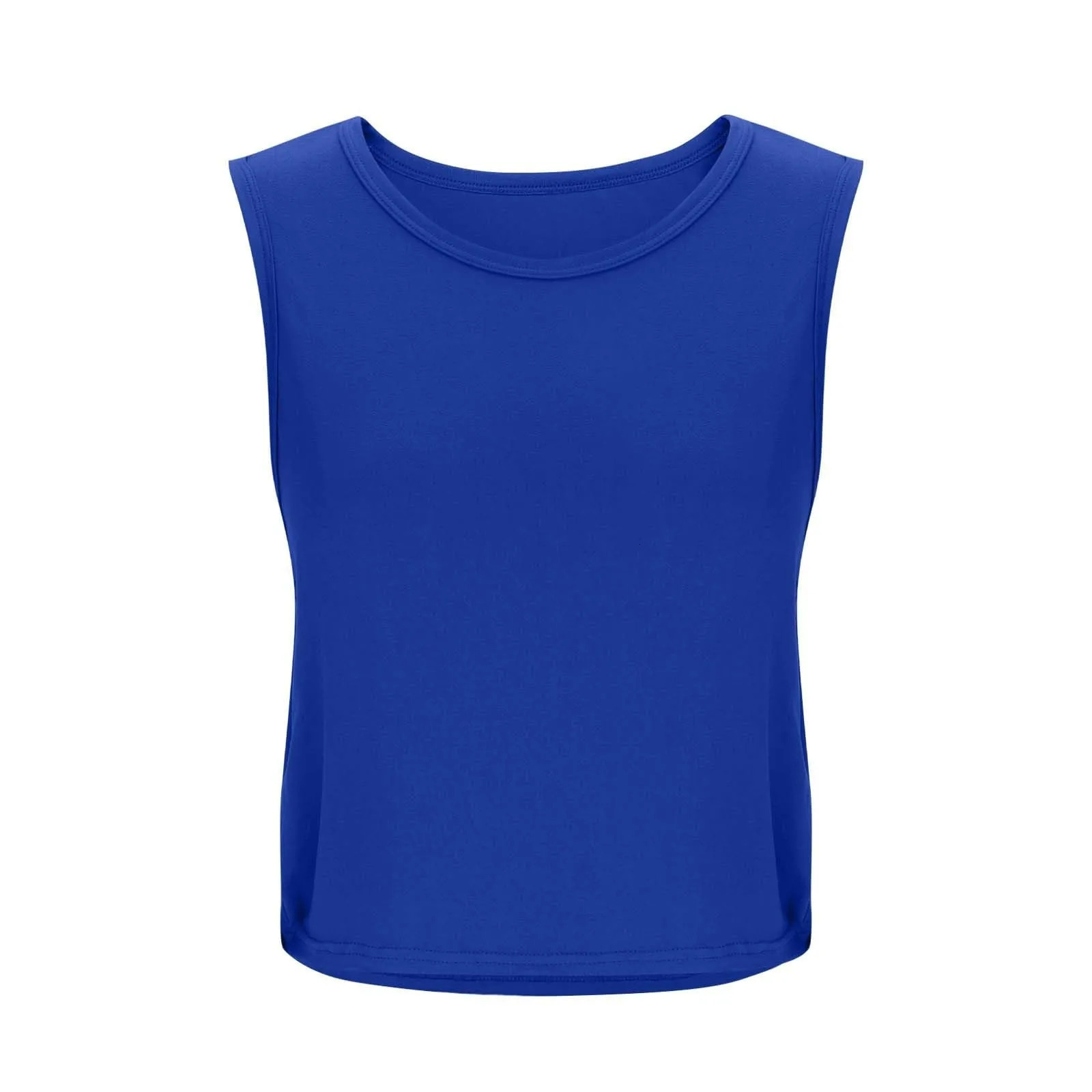 Ladies Fashion Round Neck Yoga Wear Sleeveless Athletic Vest Casual Top Pure Color Loose Comfy Lightweight Short Top 260306