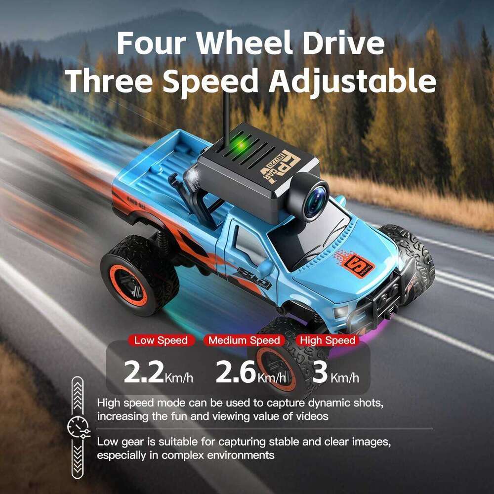 WLtoys 6407 6407-C 1/64 RC Camera Car 4x4 Off-road Big-wheel Climbing Crawler 2.4G Remote Control with Display Screen Vehicle C260305