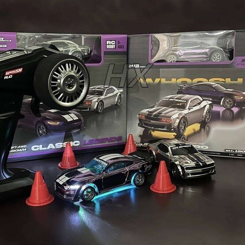 New 1:43rc Semi Proportional Drift Control Car Mini Simulation Mustang Gt Four-Wheel Drive Lighting Desktop Remote Contro C260305