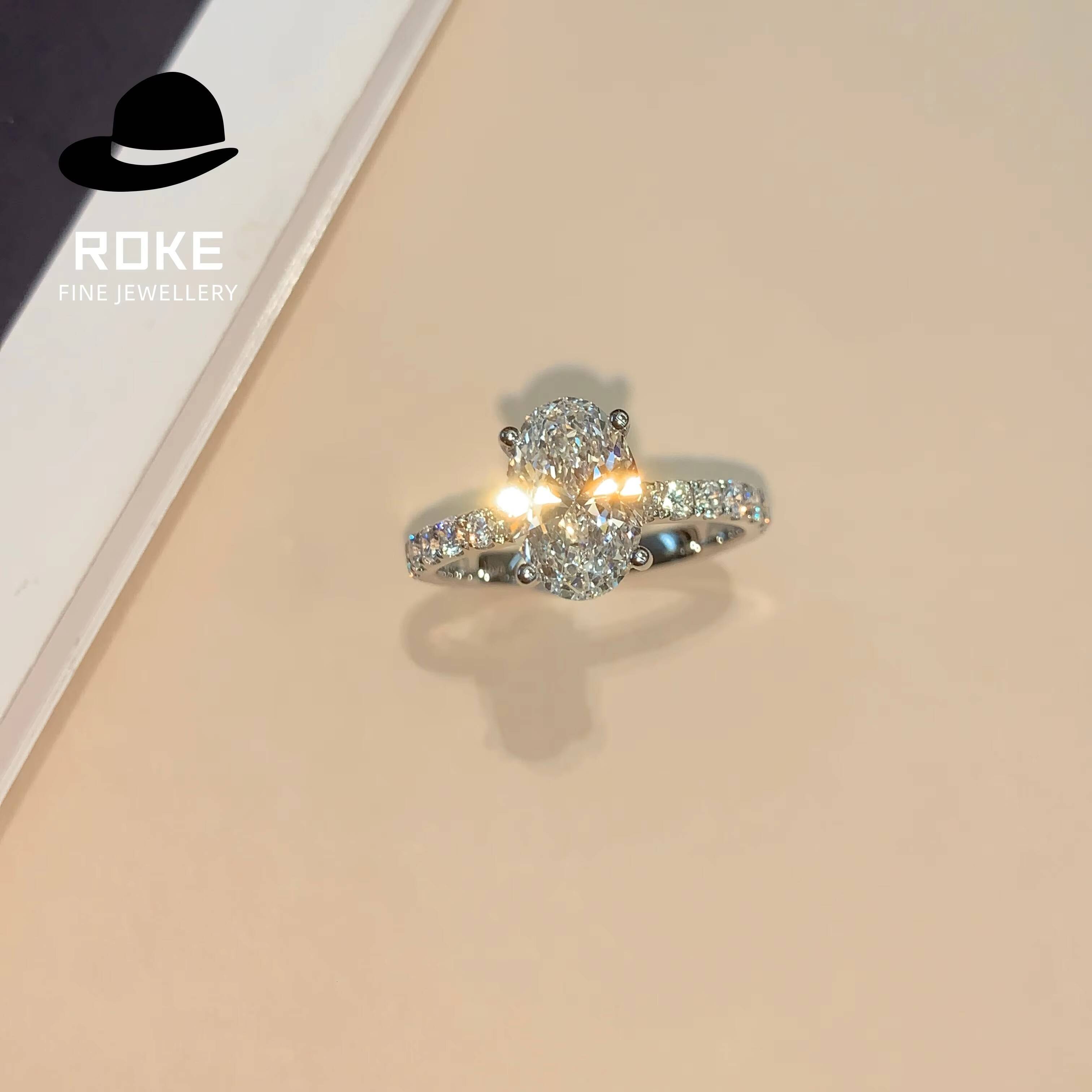 9K-18K Gold Oval Lab Diamond Ring Set 1-5ct IGI/GIA Certified - Bridal Wedding Jewelry