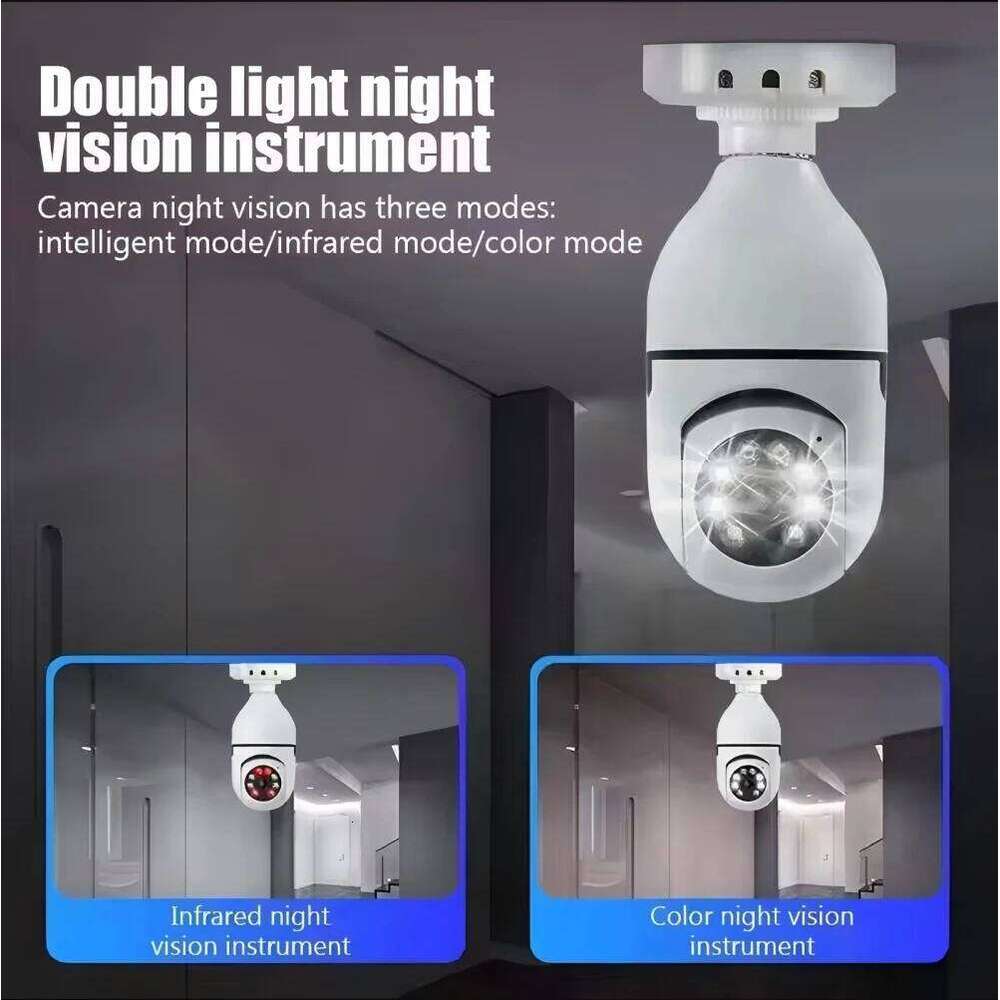 Bulb E27 Surveillance Full Color Night Vision Automatic Human Tracking Zoom Indoor Security Monitor Wifi Mini IP Camera 26W0306