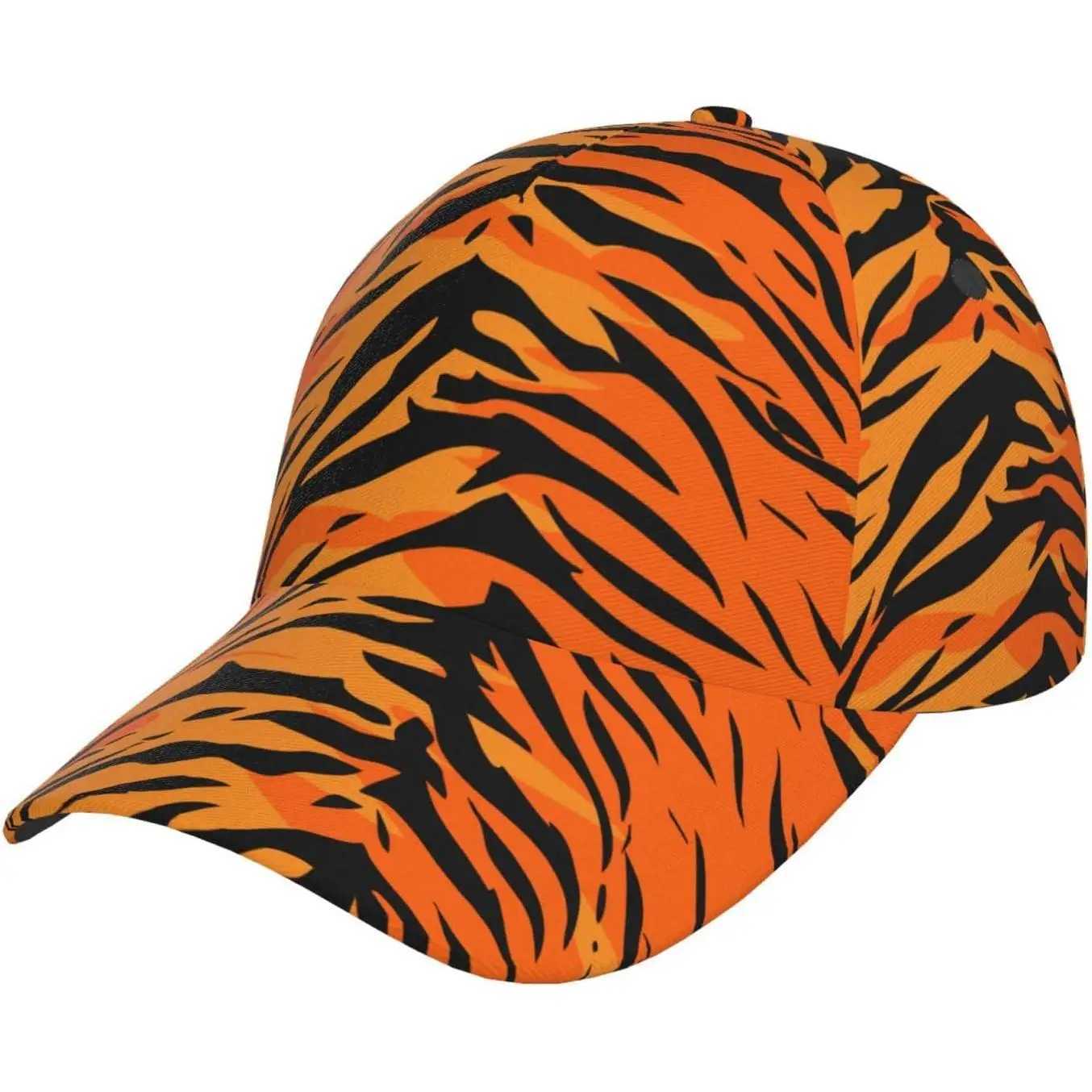 Vibrant Tiger Stripe Print Baseball Cap Hat Baseball Cap Hat Snapback-Hat for Men Boys Girls Hip-Hop Summer Trucker Cap S260306