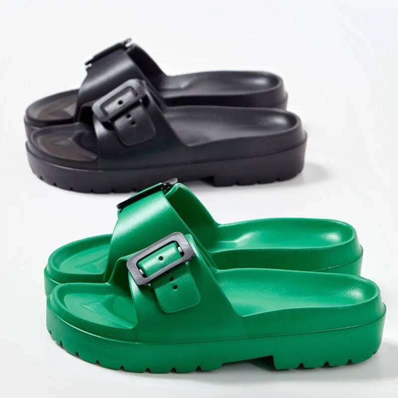 Litfun Women's Fashion Platform Slippers Summer New Outdoor Non-slip Beach Sandals With Adjustable Buckle Thick Sole Home Slides