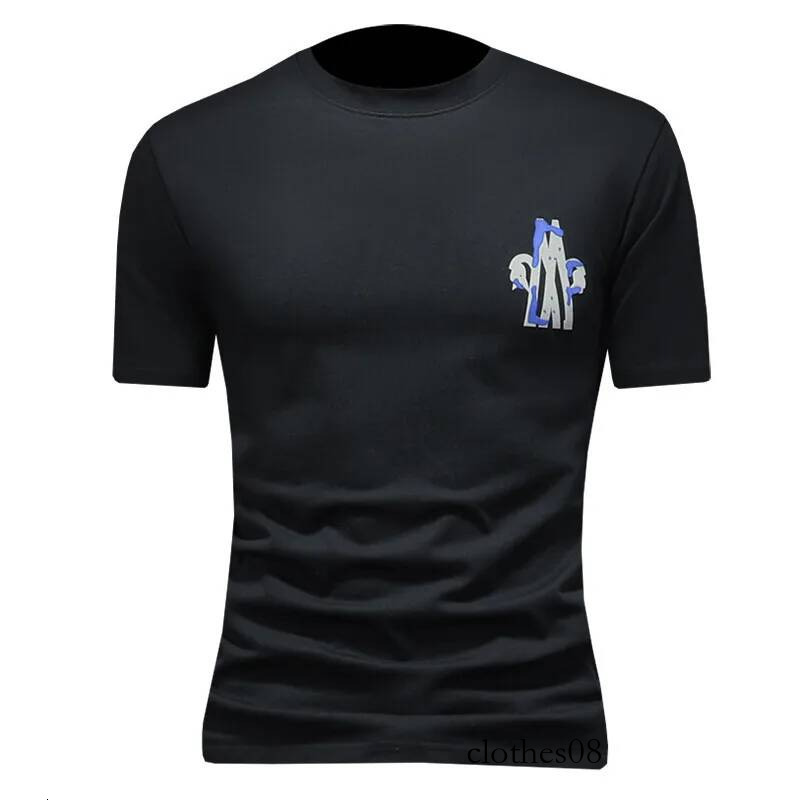 Men's Faionable round Ne ort Sve T-irt Wide Cut Urban Sle Polyester Cotton Blend Summer Top Classic Design
