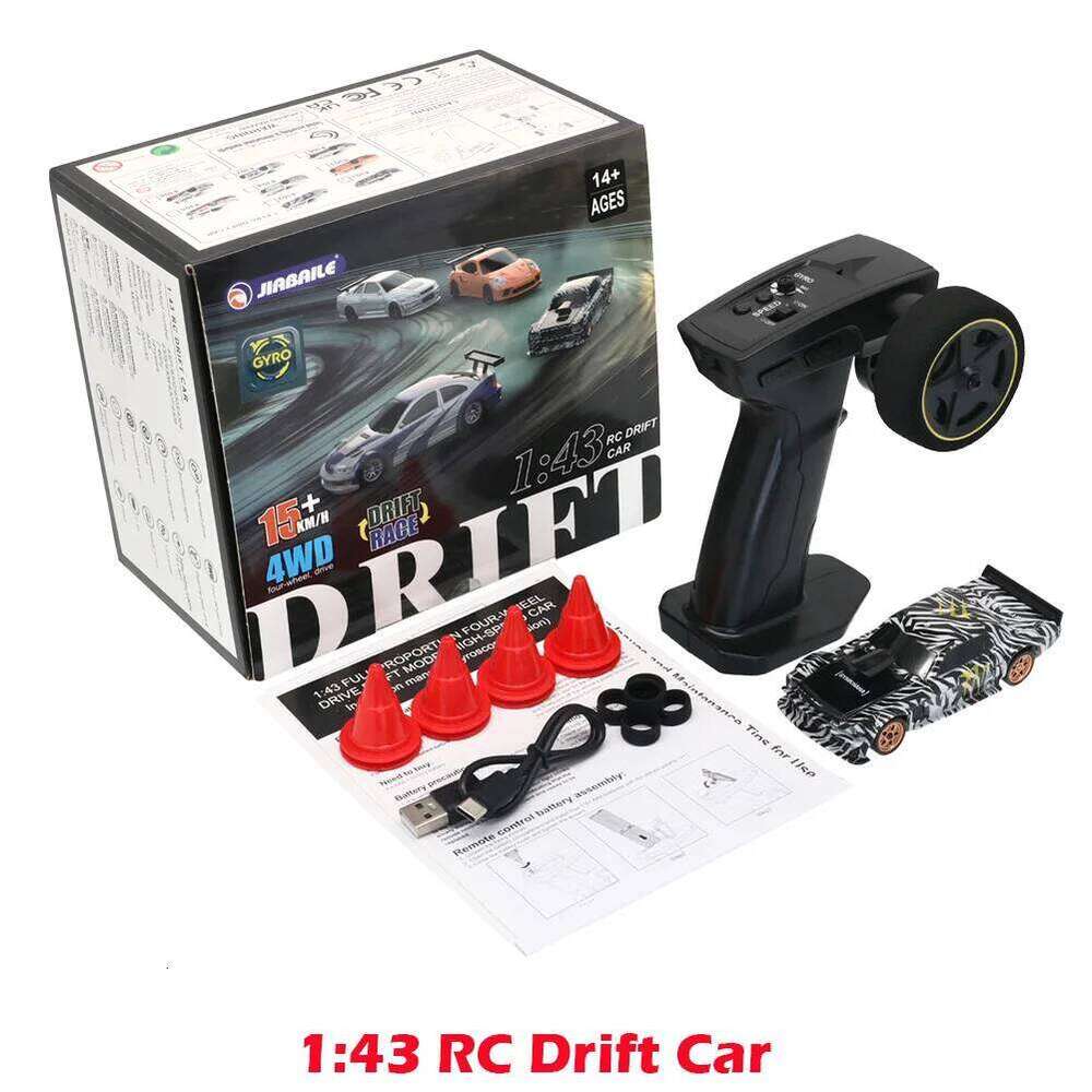 Rc 1/43 with Gyro Upgraded Ver 2.4G Remote Mini Drift Race Car 4WD Radio Control RC Toys Traffic Cones C260305