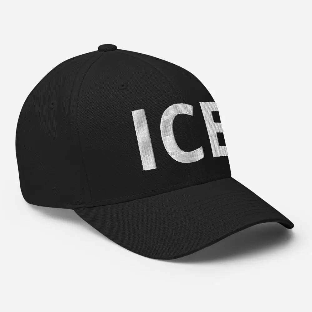 ICE Embroidered Structured Flex Fit Baseball Cap US Immigration Customs Border Hat Y260304