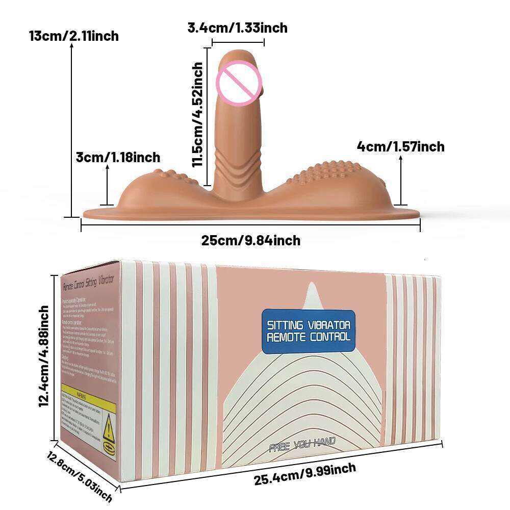 Sit and Ride Dildo Vibrators Remote Control Dual Motor Vibrating Clit Anal G Spot Stimulator Adult Couple Sex Toys for Women Men W260305