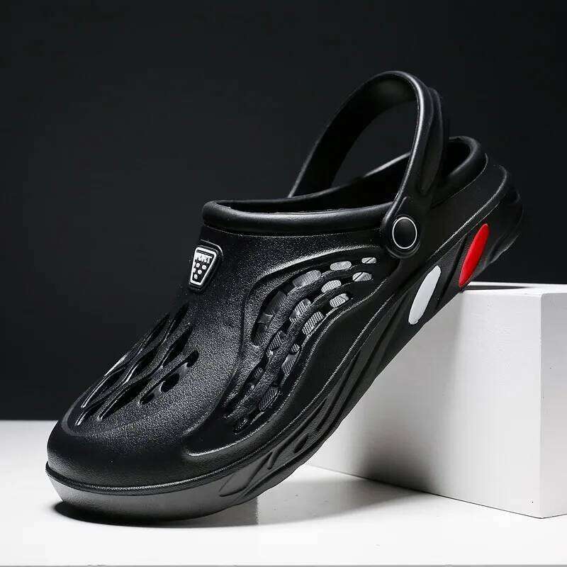 Litfun New Hole EVA Non-slip Relaxed Beach Slippers Outdoors Leisure Flats Shoes Slip On Concise Men's Clogs Sandals