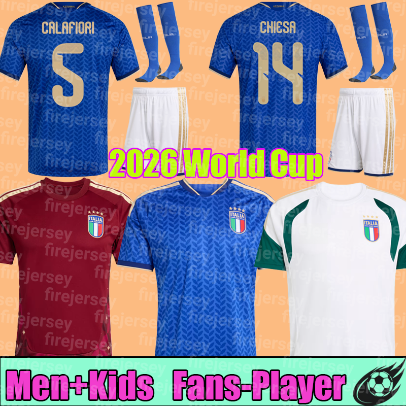 2026 World Cup Kit italy jersey soccer jerseys men kids football shirts away home RETEGUI BARELLA FRATTESI PELLEGRINI set