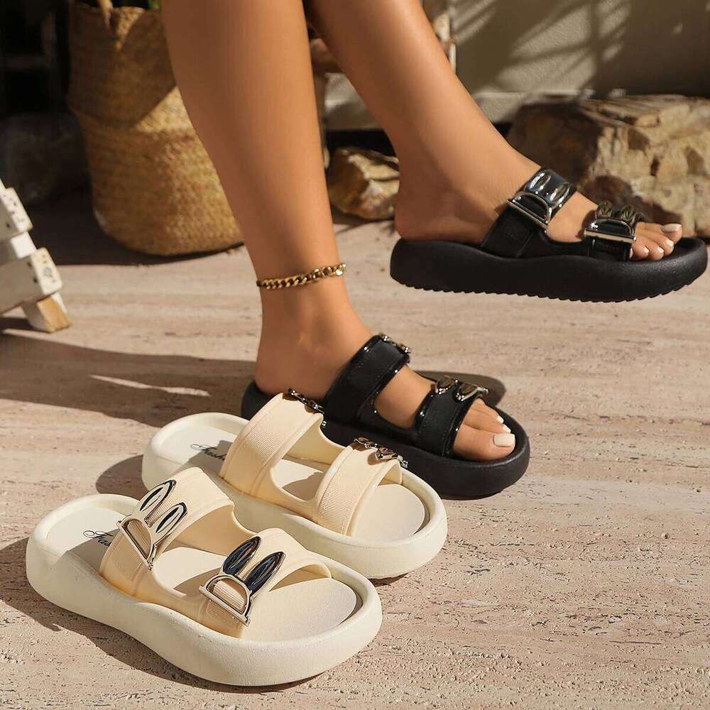 2025 New Summer Fashionable Comfortable Thick-soled Women's Slippers Elegant and Casual Increased Open-toe Sandals NO: 8181