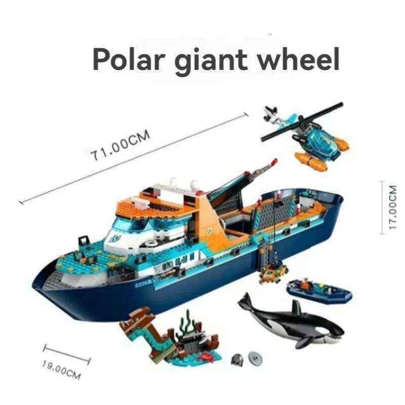 815PCS City Series Arctic Research Ship Model Set Creative Assembly Building Block Decoration Toy Children's Chri Z260305