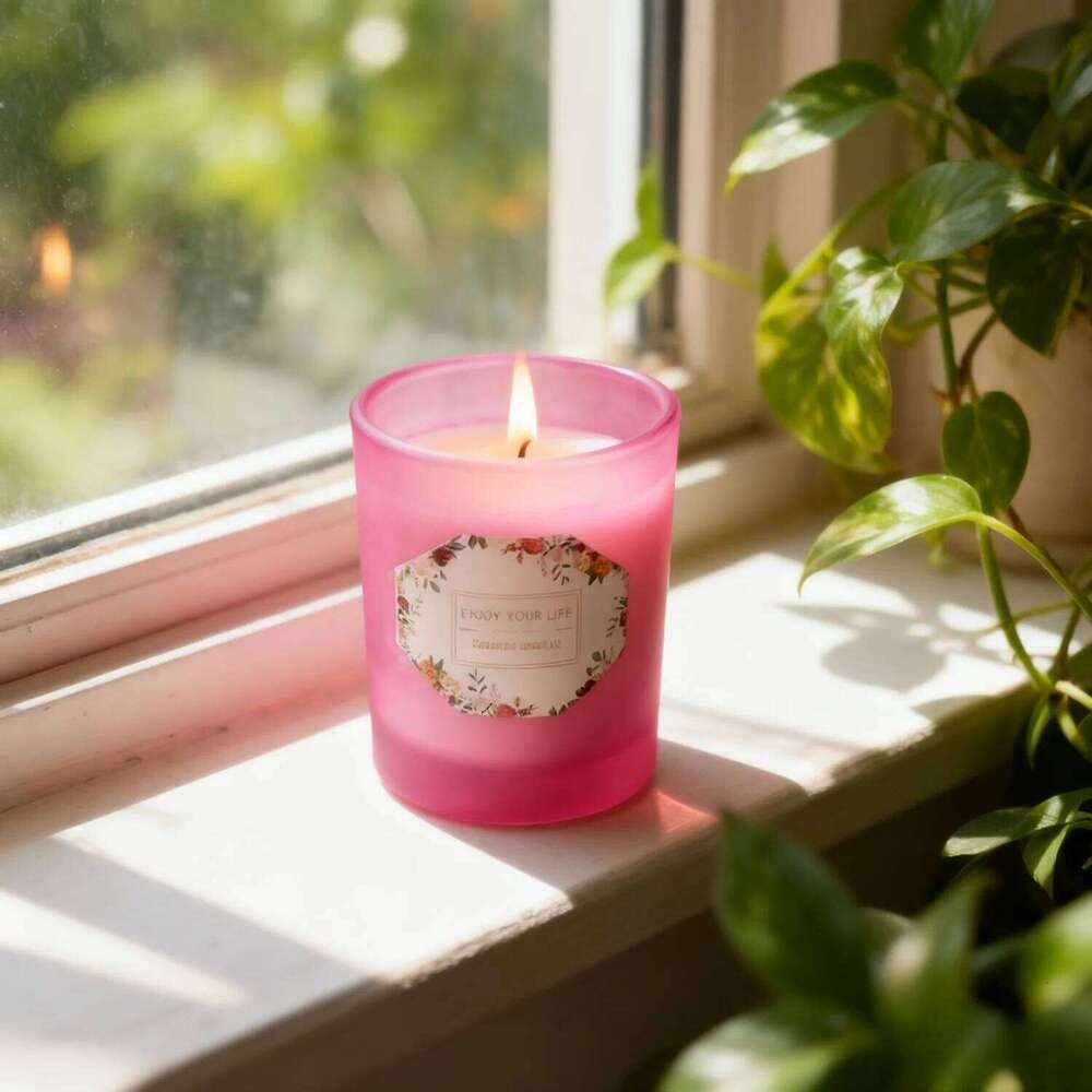 Scented Essential Oil - Smokeless Plant Wax Glass Jar Candle for Home Wedding Party Decor W260304 W260305