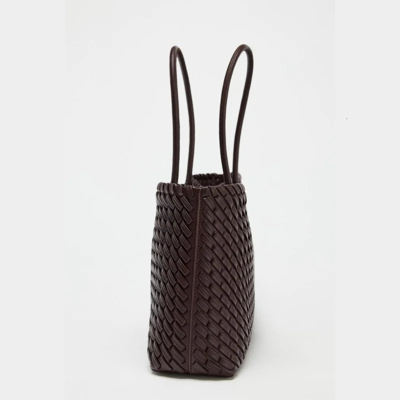 ELONGATED WOVEN SHOPPER BAG Fashionable Top Handle Tote Bag Womens Shoulder Handbags n for Everyday Style 260303