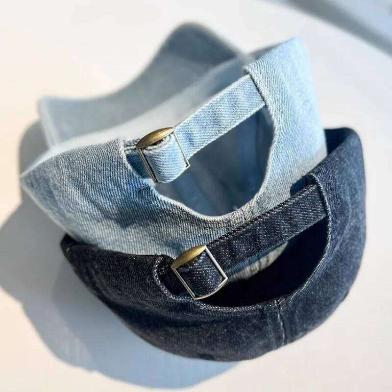 New Fashion Denim Baseball For Women Men Solid Color Adjustable Outdoor Sun Visors Hat Punk Hip Hop Dad Trucker Ponytail Cap Y260304
