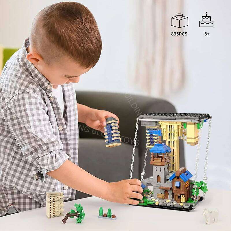 Creative Anti Gravity DIY Reversed World Medieval- Modern City Desktop Decor Sets Assembly Building Block Toys For Children Gift Z260305